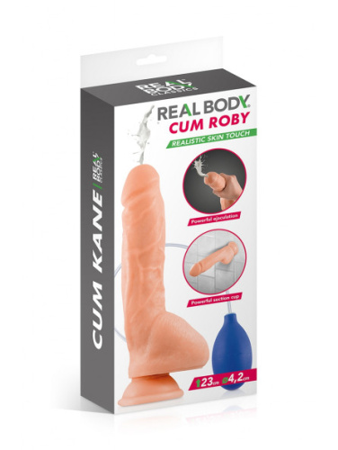 Wolnash Real Body - Cum Roby - Кончающий фаллоимитатор, 23х4.2 см - sex-shop.ua